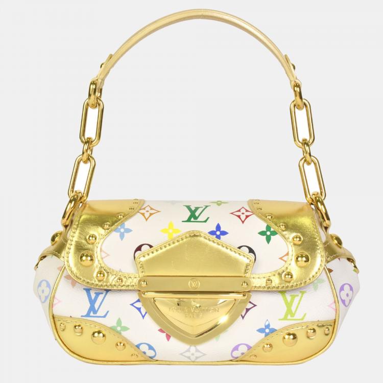 Louis Vuitton White Multicolor Monogram Shoulder Bag.  Luxury