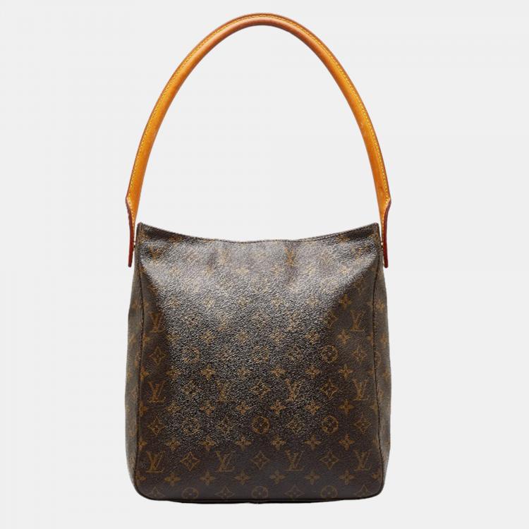 Louis Vuitton Brown Coated Canvas Whipstitching Monogram Tote Bag