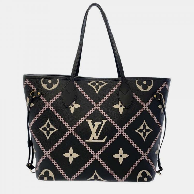 Louis+Vuitton+Neverfull+Tote+Bag+MM+Black+Monogram+Empreinte+