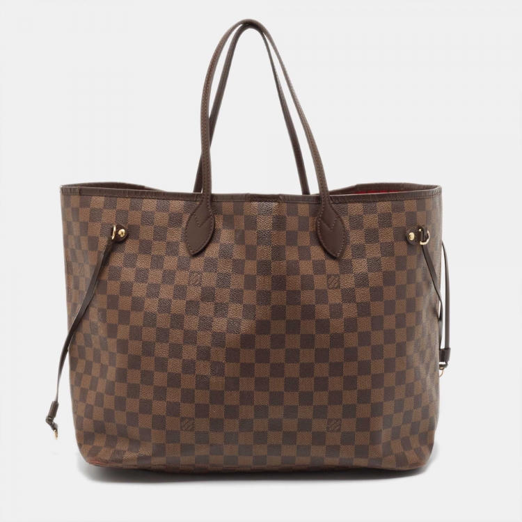 Louis Vuitton Damier Ebene Canvas Neverfull GM Bag Louis Vuitton