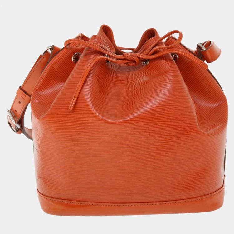 Louis Vuitton Noe EPI Orange Leather Bucket Bag