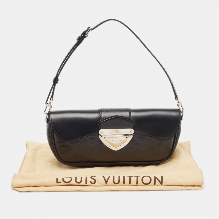 Pre Owned Louis Vuitton Black Epi Leather Pochette Montaigne Bag
