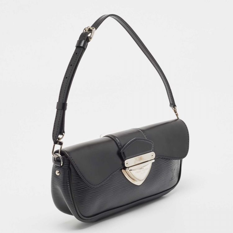 Pre Owned Louis Vuitton Black Epi Leather Pochette Montaigne Bag
