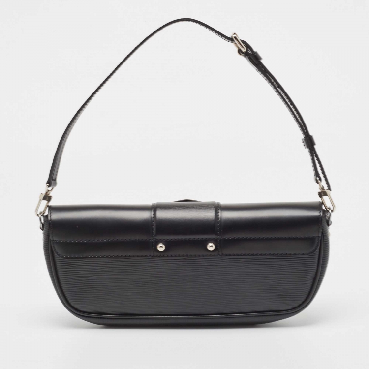 Pre Owned Louis Vuitton Black Epi Leather Pochette Montaigne Bag