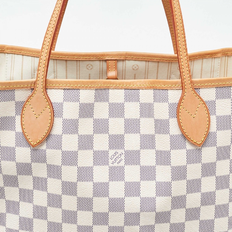 Pre Owned Louis Vuitton Damier Azur Canvas Neverfull MM Bag