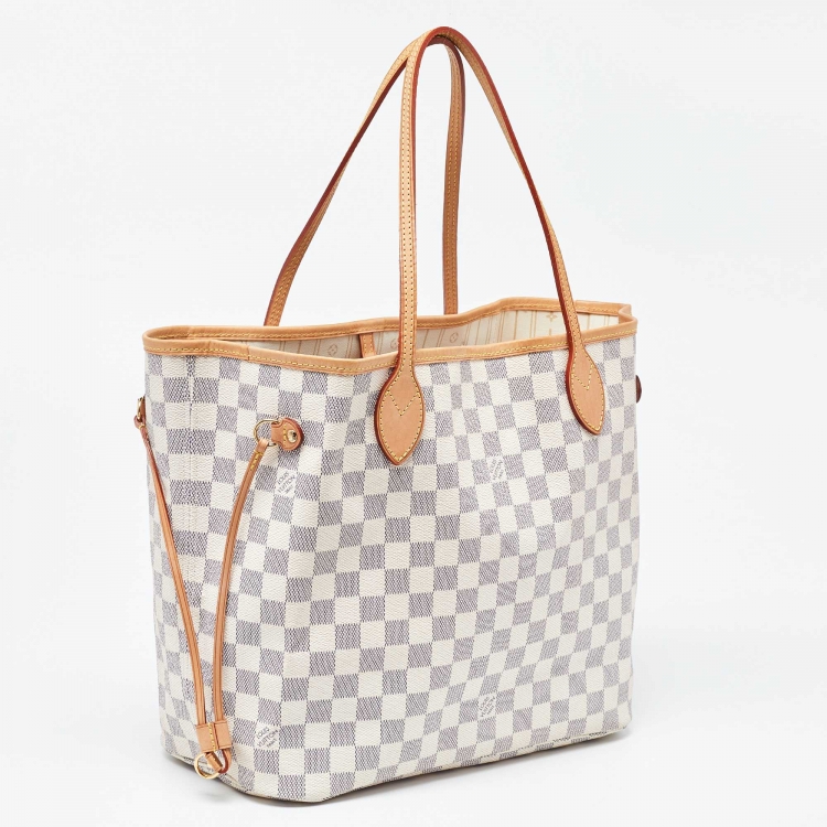 Pre Owned Louis Vuitton Damier Azur Canvas Neverfull MM Bag