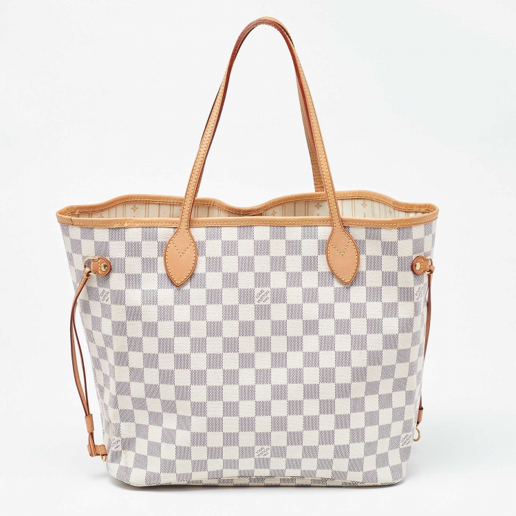 Pre Owned Louis Vuitton Damier Azur Canvas Neverfull MM Bag