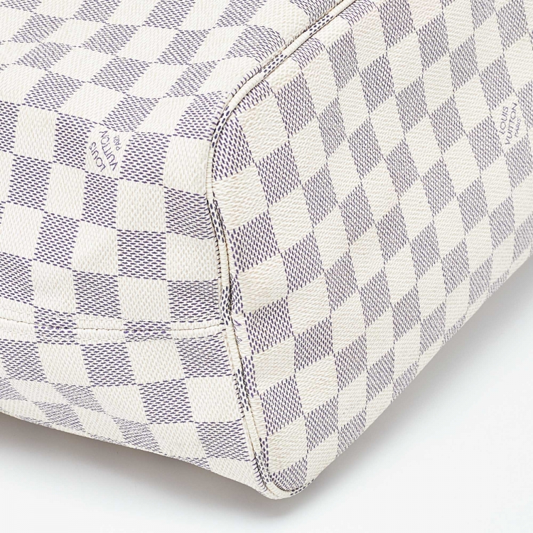 Pre Owned Louis Vuitton Damier Azur Canvas Neverfull MM Bag