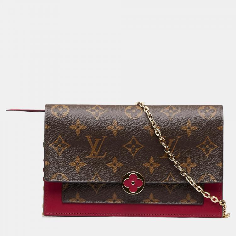Louis Vuitton Brown Monogram Flore Wallet on Chain