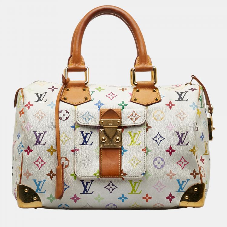 Louis Vuitton White Multicolor Monogram Canvas Speedy 30 Bag Louis Vuitton  | The Luxury Closet