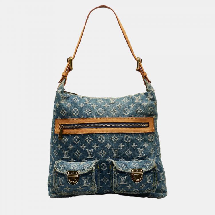 Pre Owned Louis Vuitton Blue Monogram Denim Baggy GM
