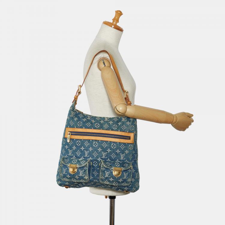 Pre Owned Louis Vuitton Blue Monogram Denim Baggy GM
