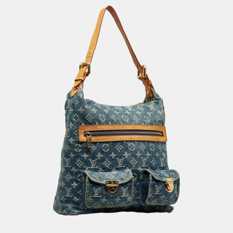 Pre Owned Louis Vuitton Blue Monogram Denim Baggy GM