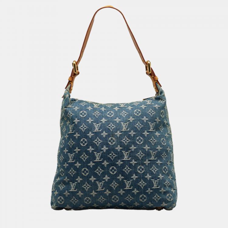 Pre Owned Louis Vuitton Blue Monogram Denim Baggy GM