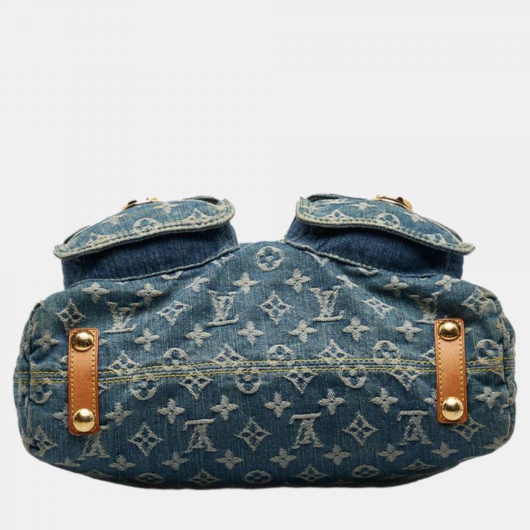 Pre Owned Louis Vuitton Blue Monogram Denim Baggy GM