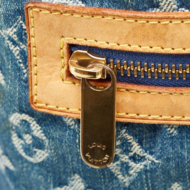 Pre Owned Louis Vuitton Blue Monogram Denim Baggy GM