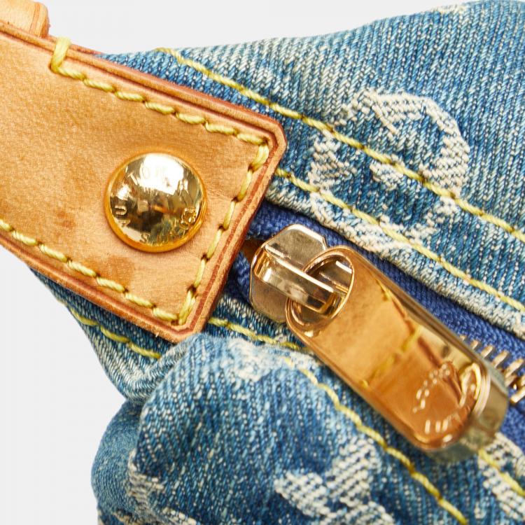 Pre Owned Louis Vuitton Blue Monogram Denim Baggy GM