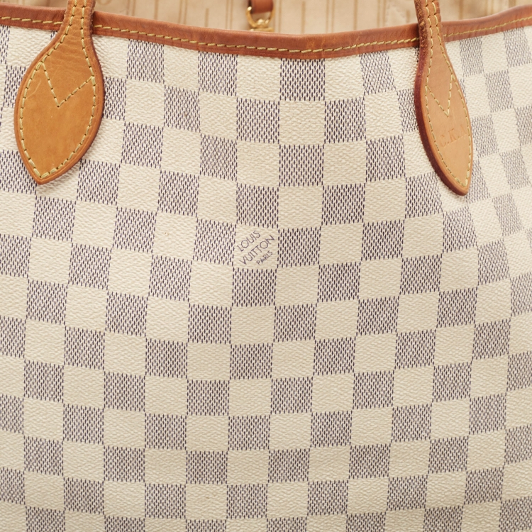 Pre Owned Louis Vuitton Damier Azur Canvas Neverfull MM Bag