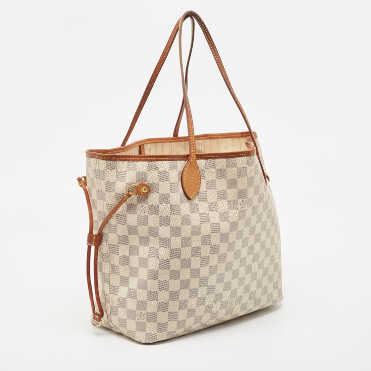 Pre Owned Louis Vuitton Damier Azur Canvas Neverfull MM Bag
