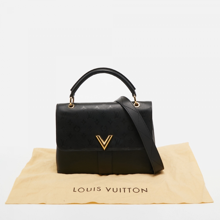 Pre Owned Louis Vuitton Black Monogram Leather Very One Handle Bag