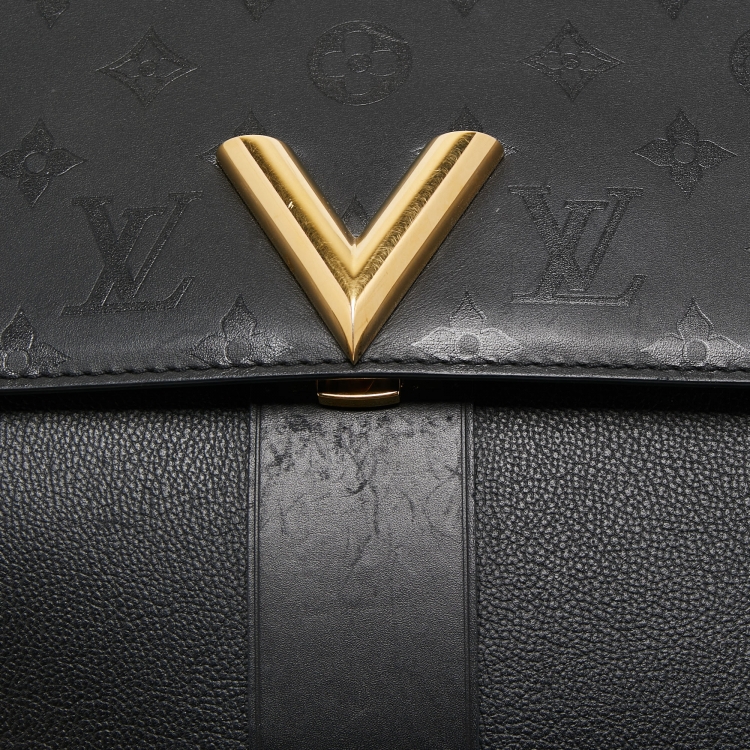 Pre Owned Louis Vuitton Black Monogram Leather Very One Handle Bag