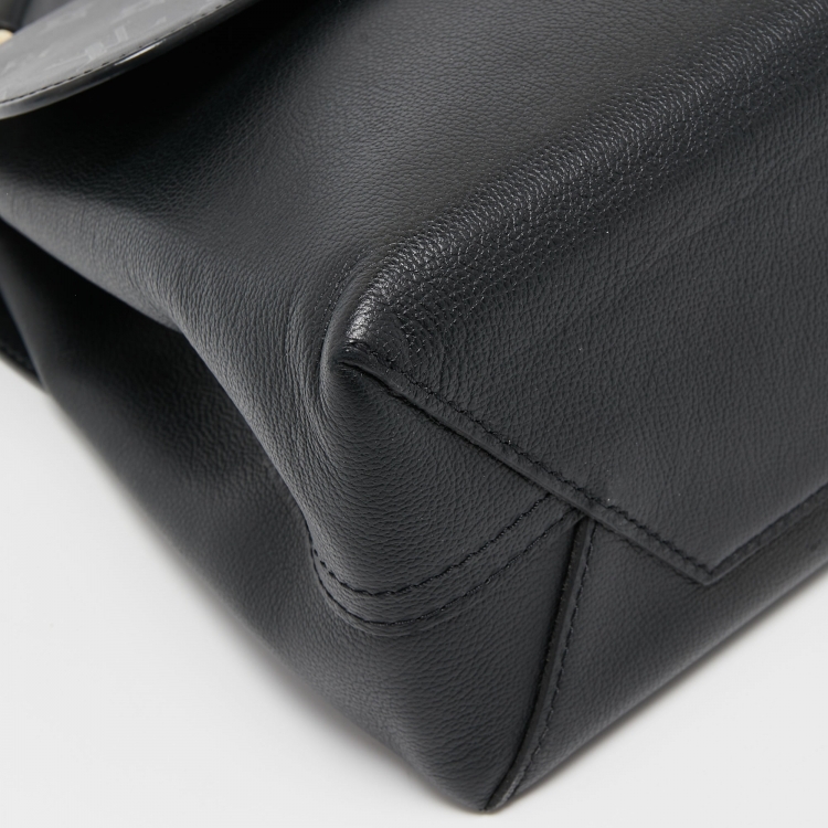 Pre Owned Louis Vuitton Black Monogram Leather Very One Handle Bag