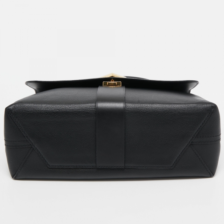 Pre Owned Louis Vuitton Black Monogram Leather Very One Handle Bag