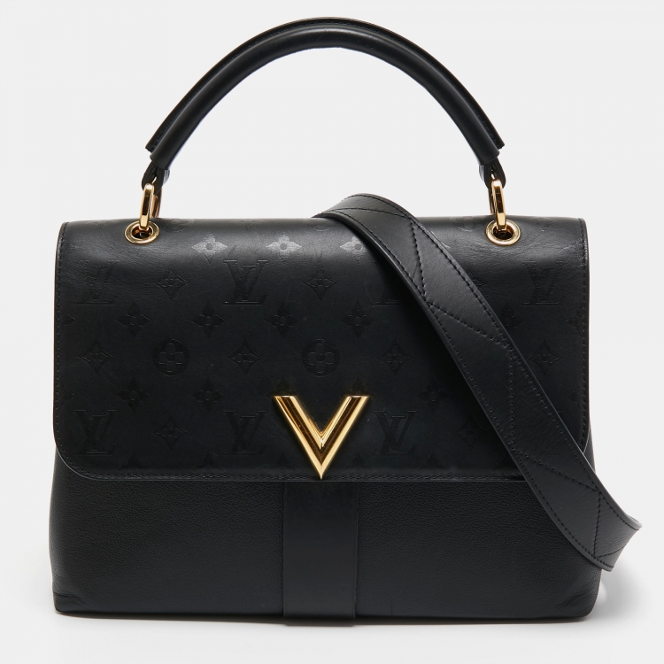 Pre Owned Louis Vuitton Black Monogram Leather Very One Handle Bag