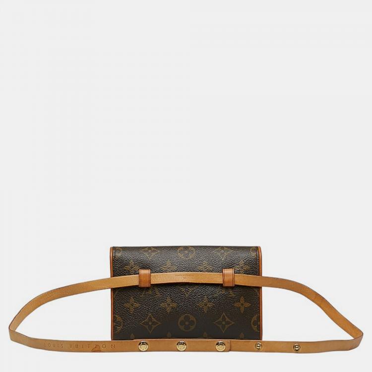 Pre Owned Louis Vuitton Brown Canvas Monogram Pochette Florentine