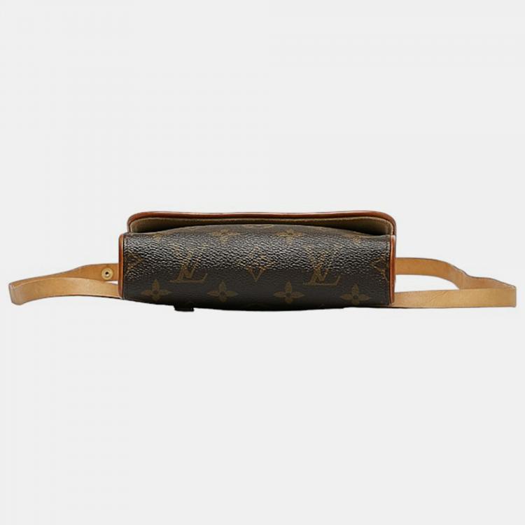Pre Owned Louis Vuitton Brown Canvas Monogram Pochette Florentine