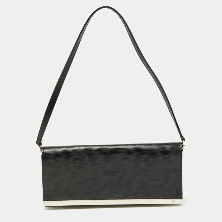 Pre Owned Louis Vuitton Black Epi Leather Sevigne Clutch Bag