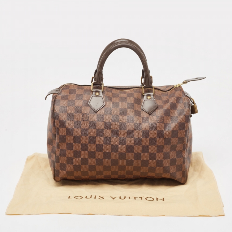 Pre Owned Louis Vuitton Damier Ebene Canvas Speedy 30 Bag