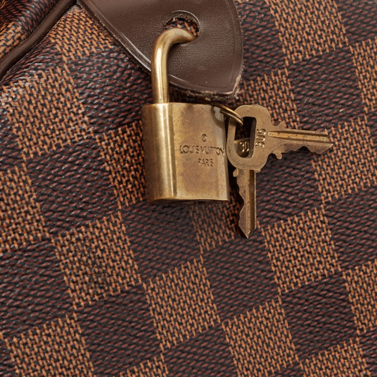 Pre Owned Louis Vuitton Damier Ebene Canvas Speedy 30 Bag