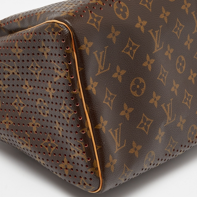 Pre Owned Louis Vuitton Fuchsia Monogram Perforated Canvas Speedy 30 Bag