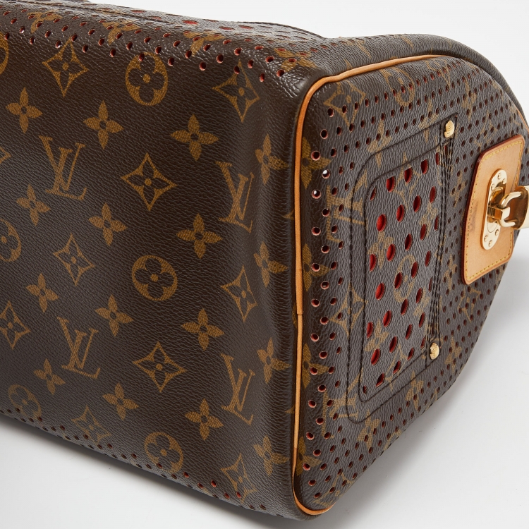 Pre Owned Louis Vuitton Fuchsia Monogram Perforated Canvas Speedy 30 Bag