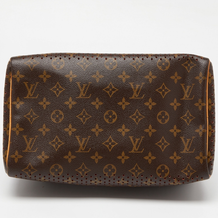 Pre Owned Louis Vuitton Fuchsia Monogram Perforated Canvas Speedy 30 Bag