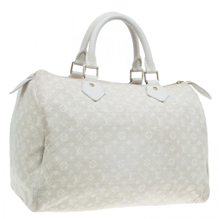 Pre Owned Louis Vuitton Dune Monogram Mini Lin Speedy 30