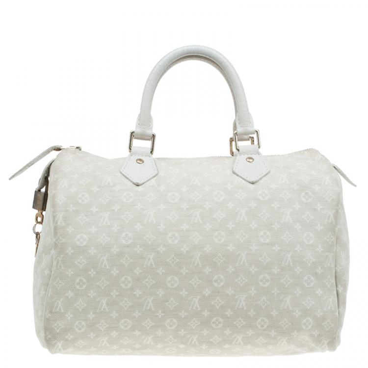 Pre Owned Louis Vuitton Dune Monogram Mini Lin Speedy 30