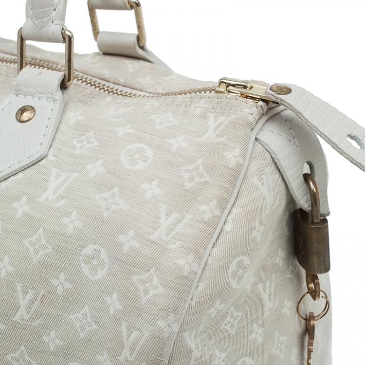 Pre Owned Louis Vuitton Dune Monogram Mini Lin Speedy 30