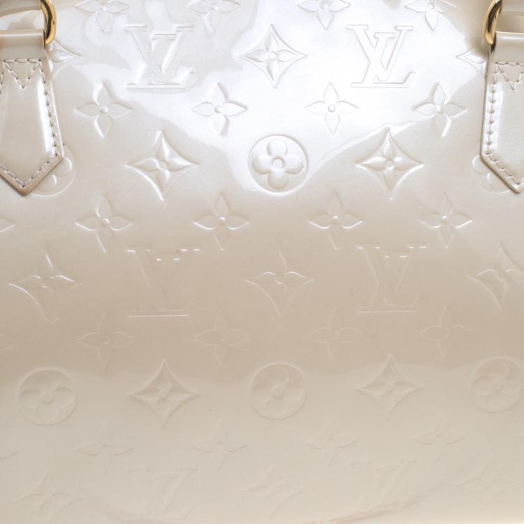 Pre Owned Louis Vuitton Blanc Corail Monogram Vernis Sherwood GM Bag