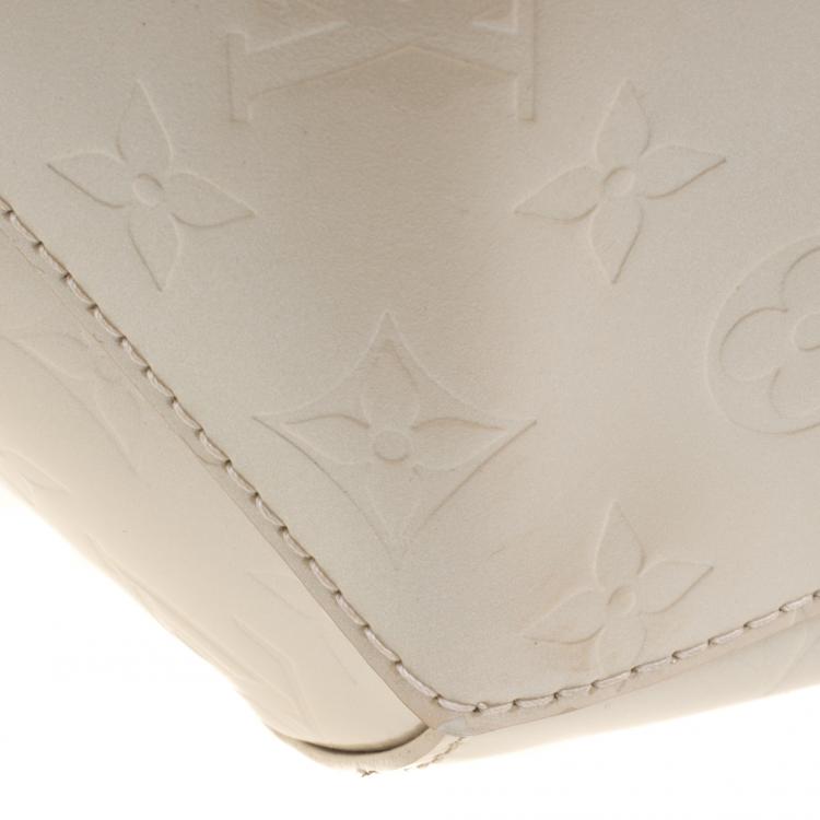 Pre Owned Louis Vuitton Blanc Corail Monogram Vernis Sherwood GM Bag