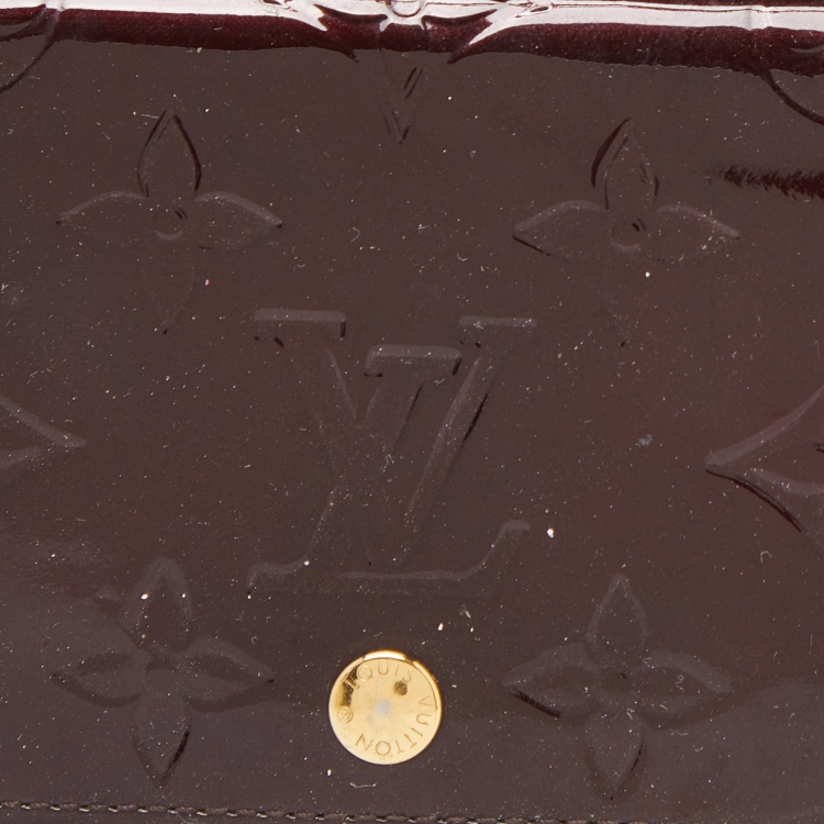 Pre Owned Louis Vuitton Amarante Monogram Vernis Envelope Business Card Holder