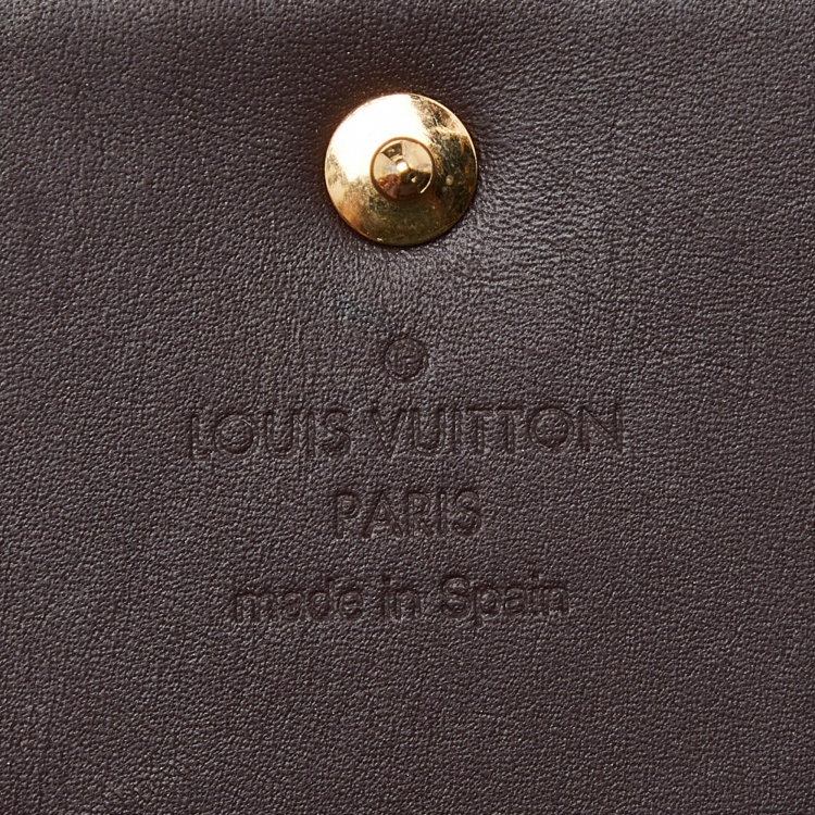 Pre Owned Louis Vuitton Amarante Monogram Vernis Envelope Business Card Holder