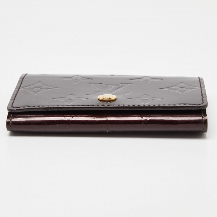 Pre Owned Louis Vuitton Amarante Monogram Vernis Envelope Business Card Holder