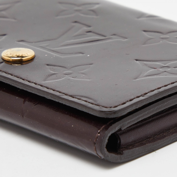 Pre Owned Louis Vuitton Amarante Monogram Vernis Envelope Business Card Holder