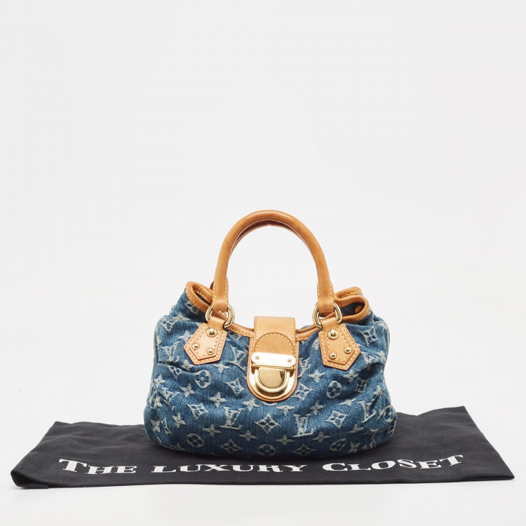 Pre Owned Louis Vuitton Blue Monogram Denim Pleaty Bag