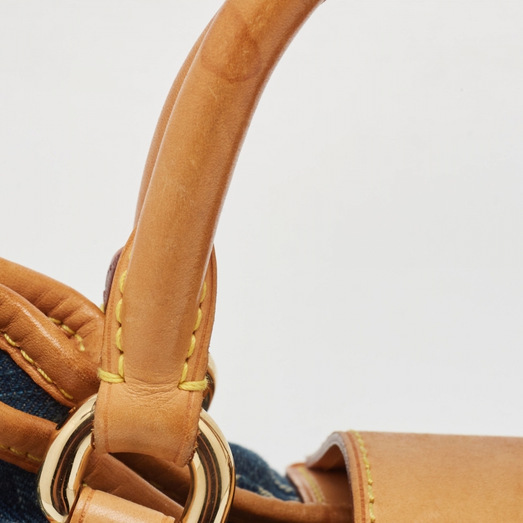 Pre Owned Louis Vuitton Blue Monogram Denim Pleaty Bag