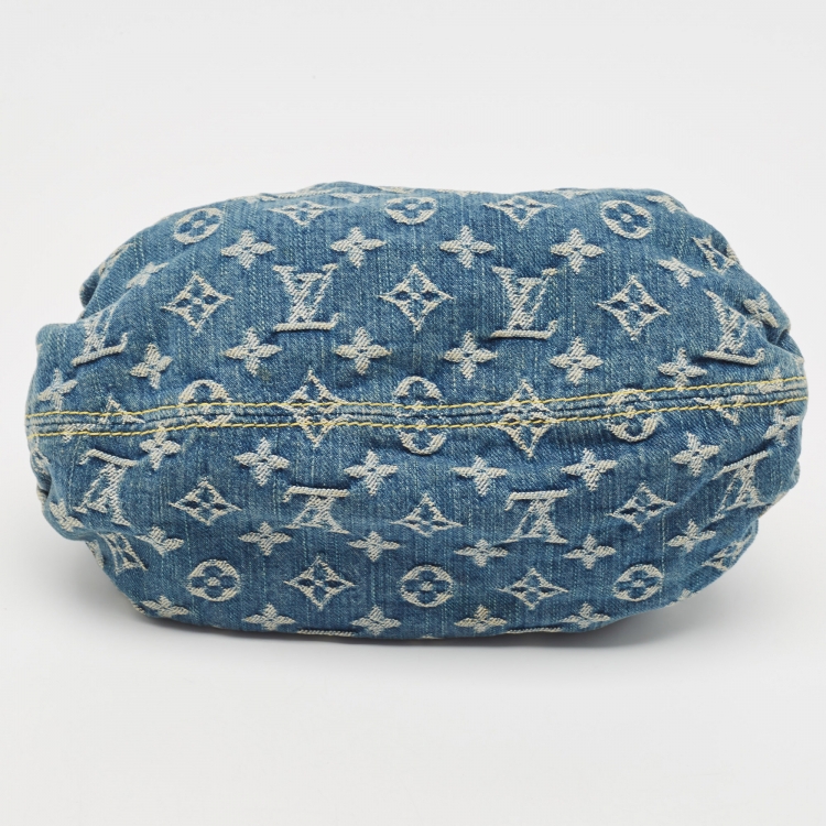 Pre Owned Louis Vuitton Blue Monogram Denim Pleaty Bag