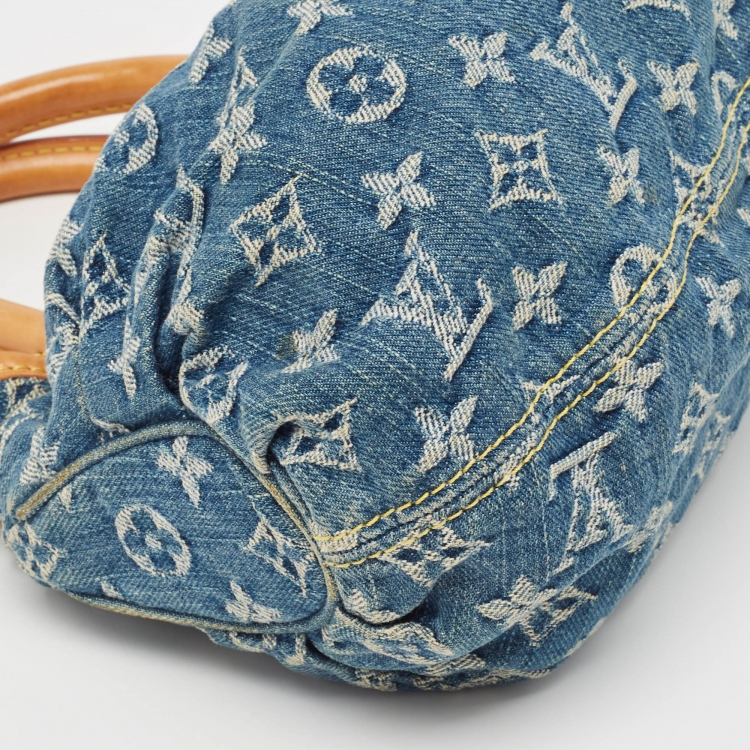 Pre Owned Louis Vuitton Blue Monogram Denim Pleaty Bag