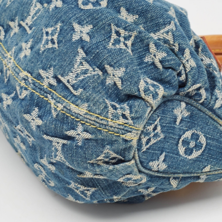Pre Owned Louis Vuitton Blue Monogram Denim Pleaty Bag